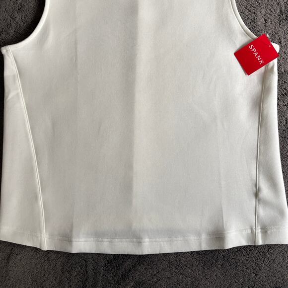 NEW Spanx Airluxe Sleeveless Mock Neck Tank Ivory Medium Shirt Soft Comfort NWT - Picture 6 of 8